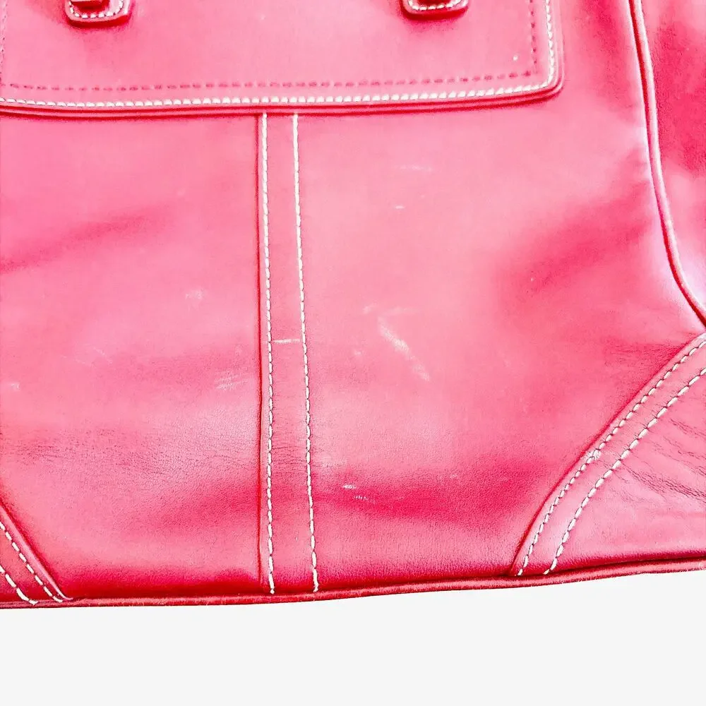 VINTAGE COACH LEGACY CLASSIC LEATHERWARE TOTE/SHOULDER BAG - RED